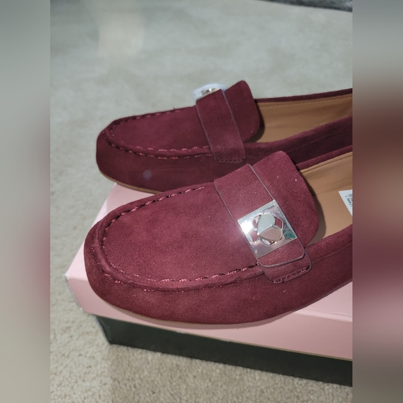 KATE SPADE NEW YORK Camellia Suede Loafers 'Dark Merlot' Burgundy Size 7.5 B - Picture 6 of 8